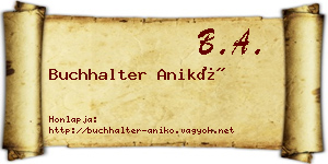 Buchhalter Anikó névjegykártya